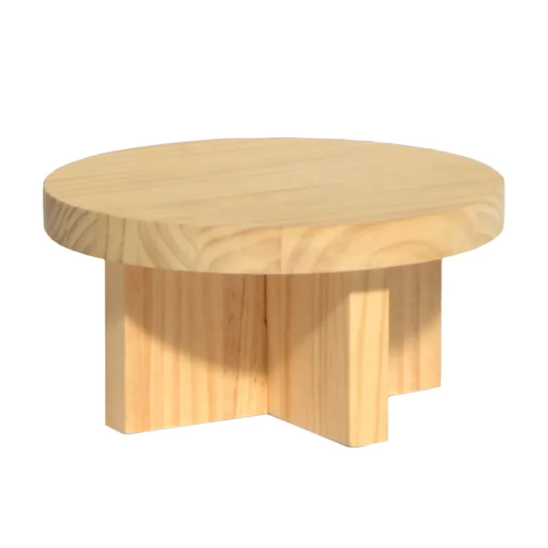Petit tabouret en bois massif naturel 15 cm Verni