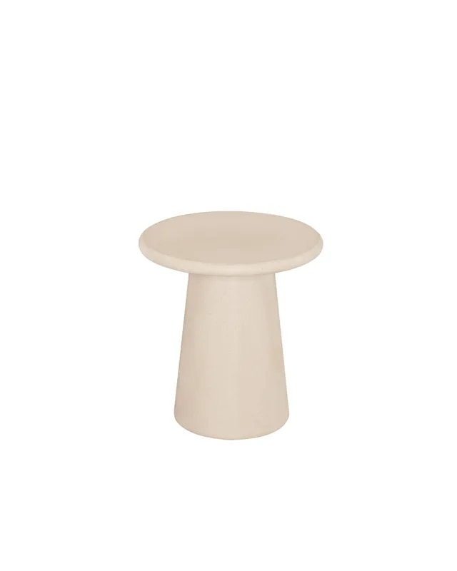 Table d'appoint ronde en microciment beige 45x50cm