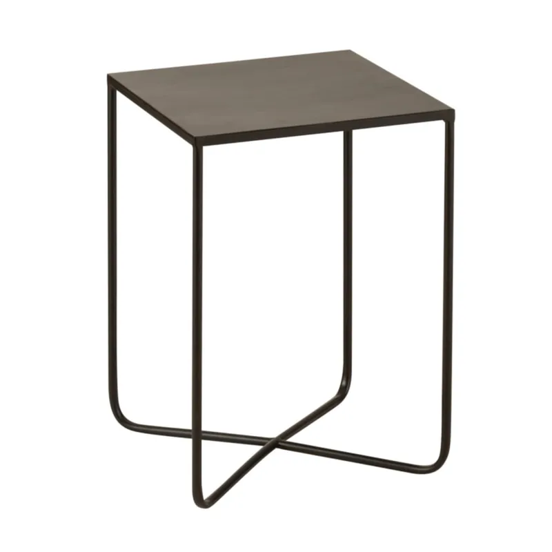 Petite table d'appoint en métal KOLKA métal noir 35x35x50,5cm