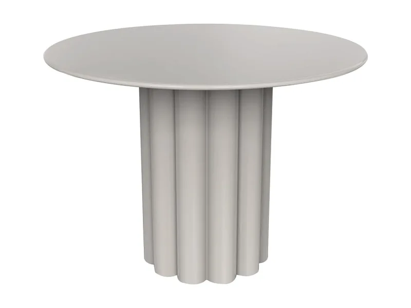 Table d'appoint métal gris clair, crème, blanc cassé