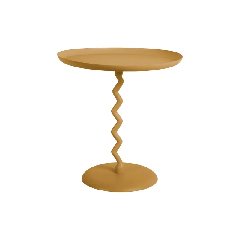 Table d'appoint fer jaune ocre Ø40cm