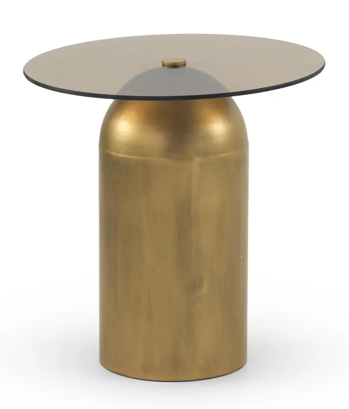 Table d'appoint en métal et verre