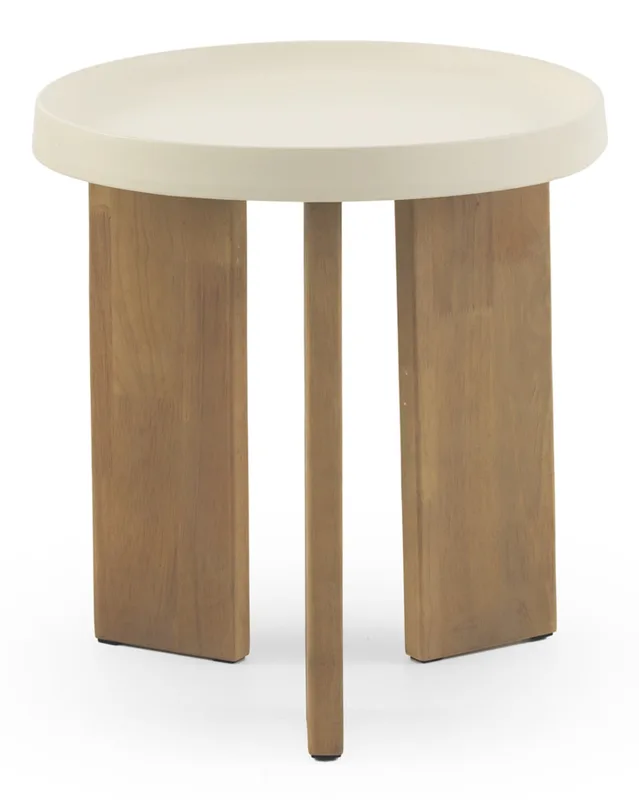 Table d'appoint en métal et bois
