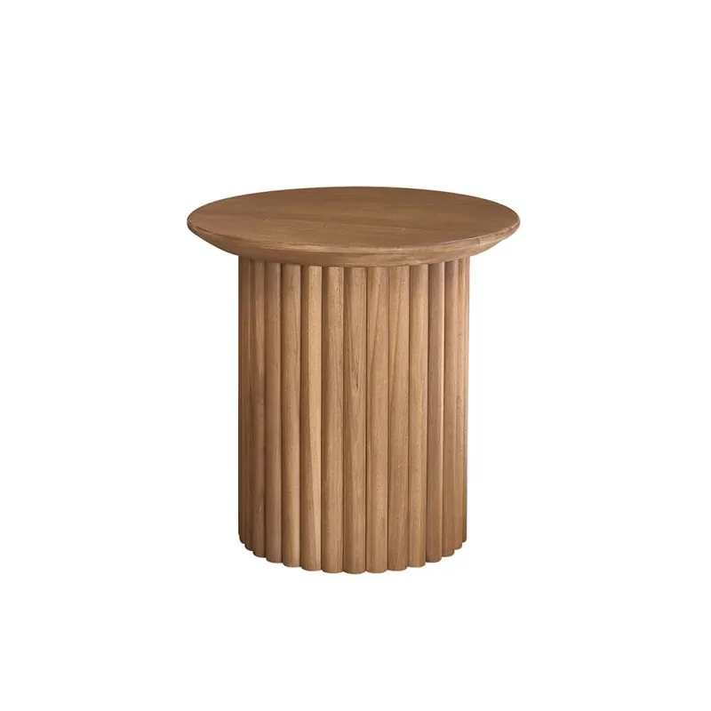 Table d'appoint en teck massif ronde