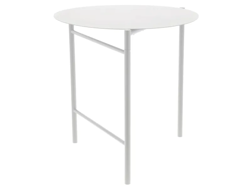 Table en acier laqué gris clair