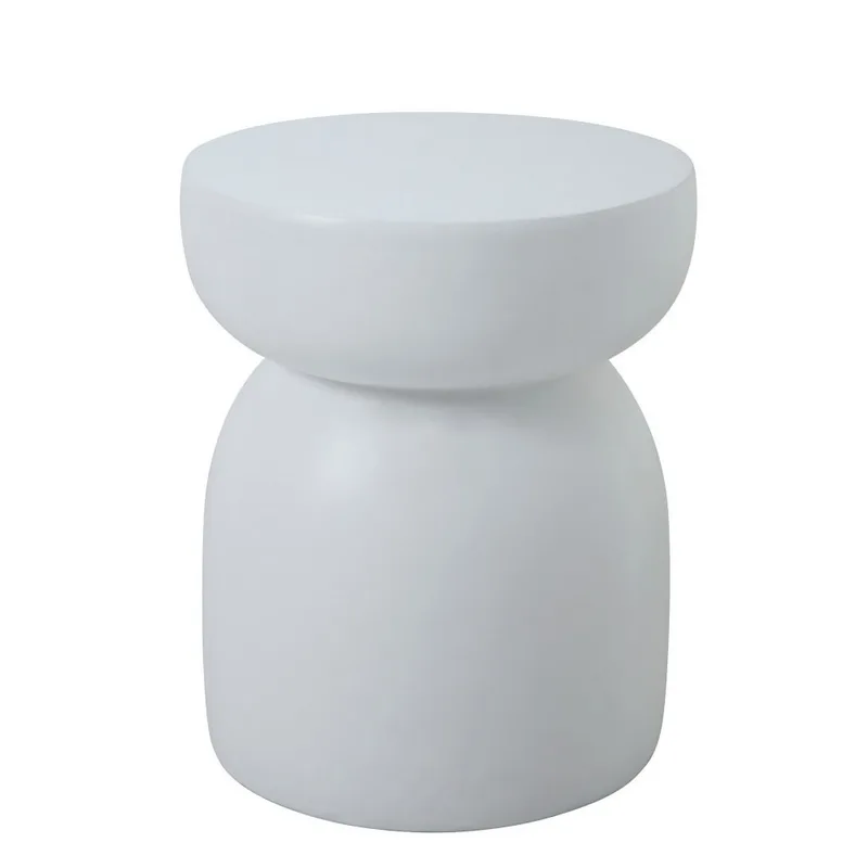 Table d'appoint bout de canapé intérieur extérieur en magnesite Blanc