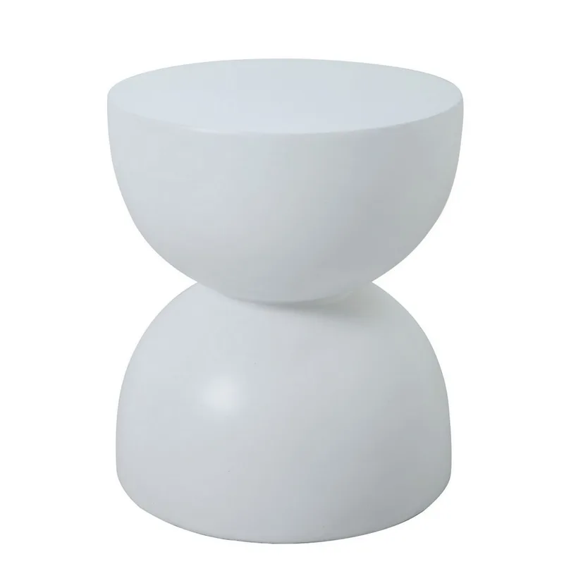 Table d'appoint bout de canapé intérieur extérieur en magnesite Blanc