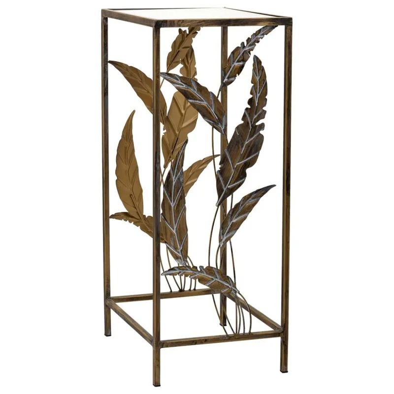 Table d'appoint en métal doré 28x28x69h