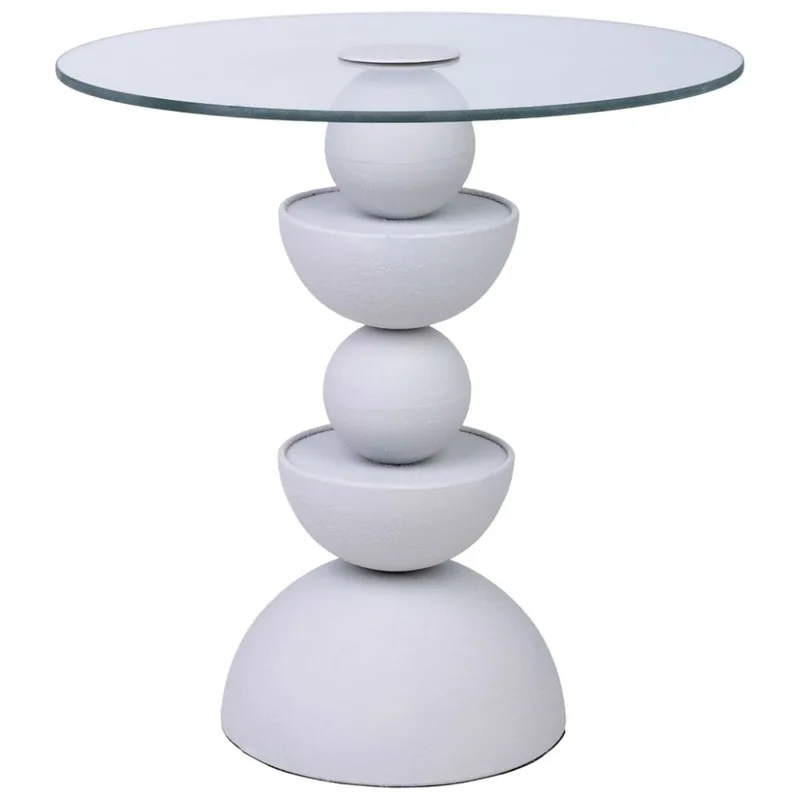 Table d'appoint en verre et métal 45x45x49h cm