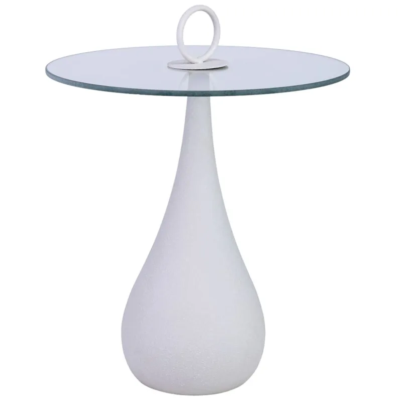 Table d'appoint en métal et verre 40x40x42,5/51h cm
