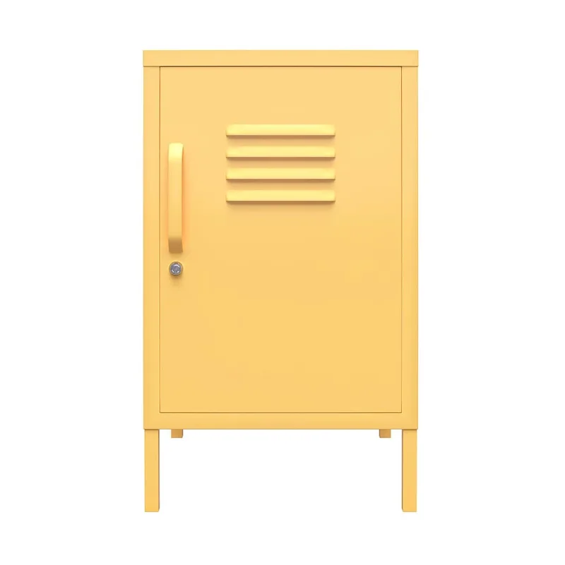 Table d'appoint avec 1 porte en métal jaune