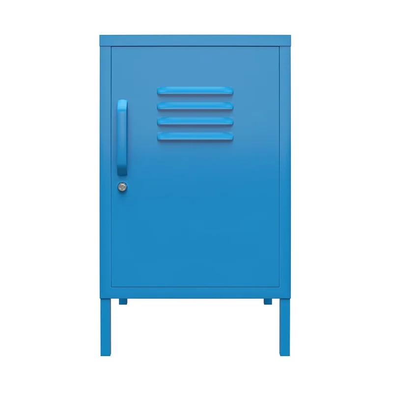 Table d'appoint avec 1 porte en métal bleu