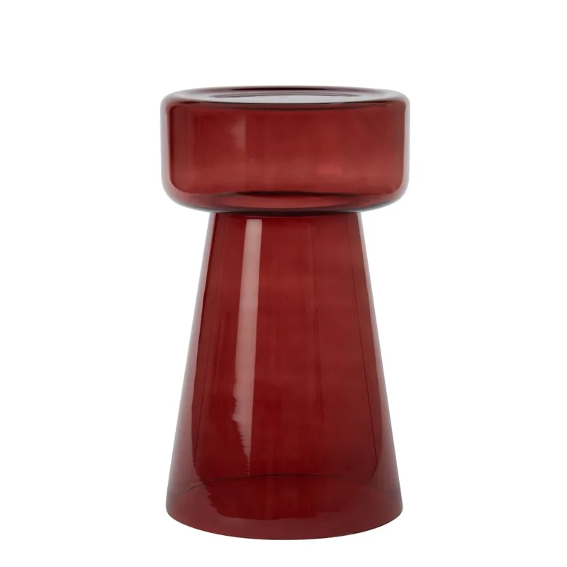 Pilier verre rouge Ø30cm