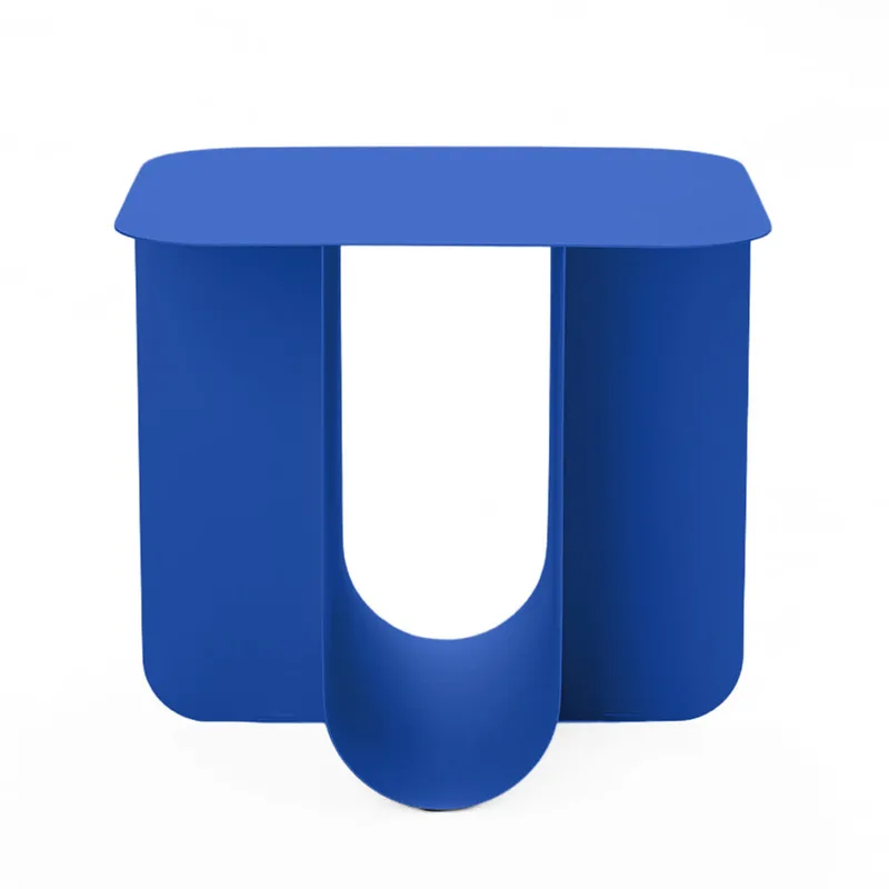 Table d'appoint en métal 43,6x40cm - Bleu