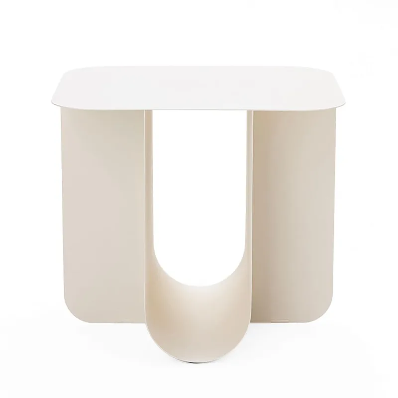 Table d'appoint en métal 43,6x40cm - Beige