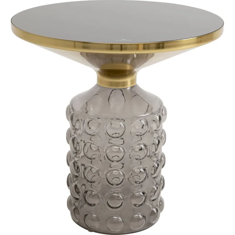 Table d'appoint en verre bullé gris