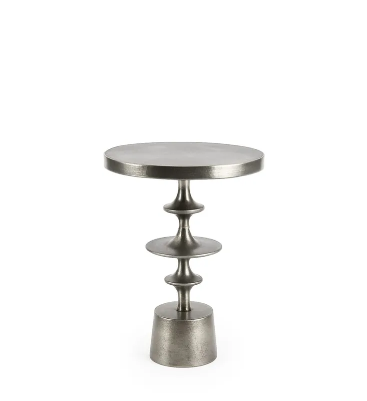 Table d'appoint en aluminium argenté Ø 40 cm