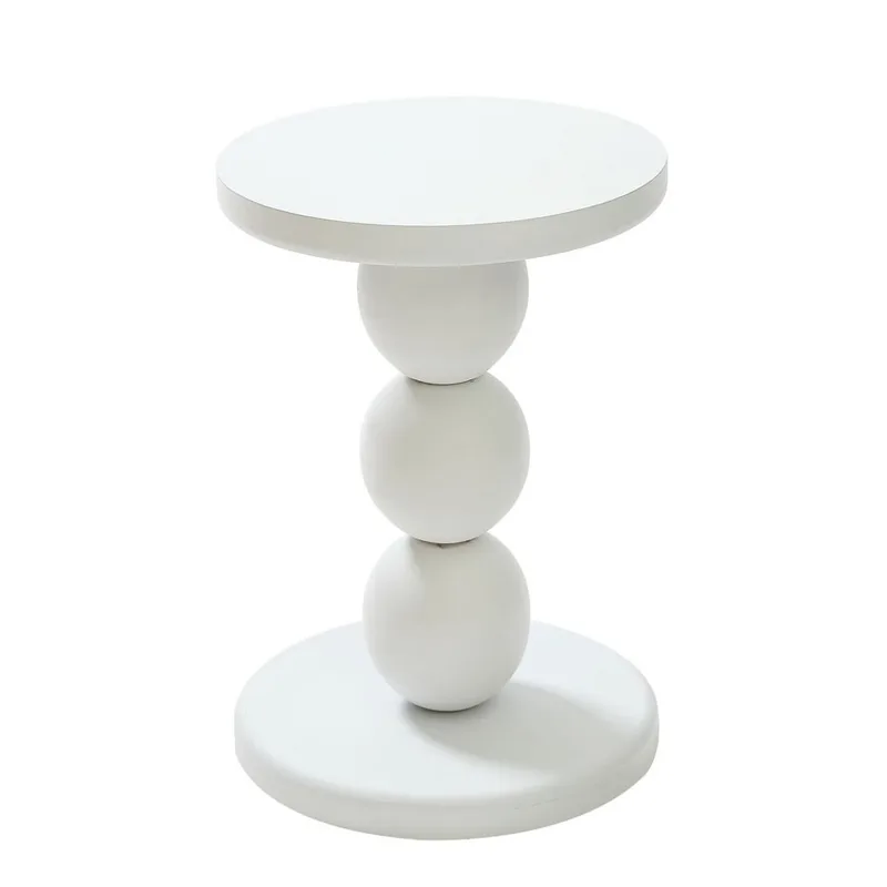 Table d'appoint ronde en bois blanc