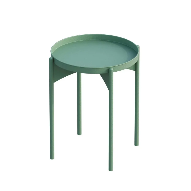 Table d'appoint ronde verte en métal 44 cm