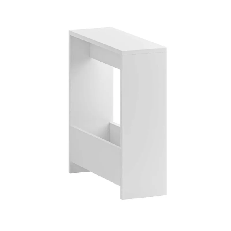 Bout de canapé avec rangement L55 cm - Blanc