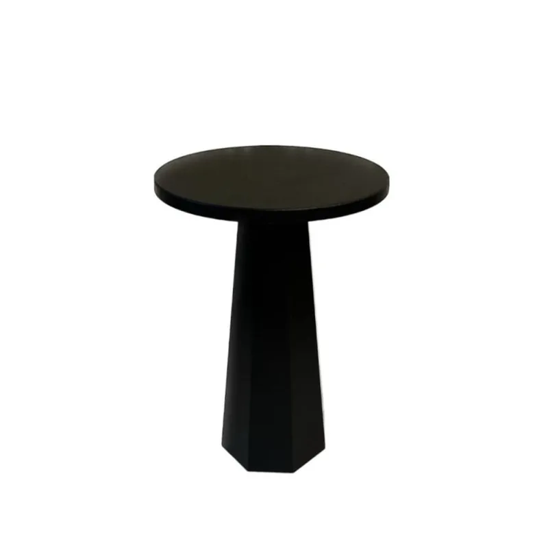 Table basse ronde avec pied large H47 cm - Noir