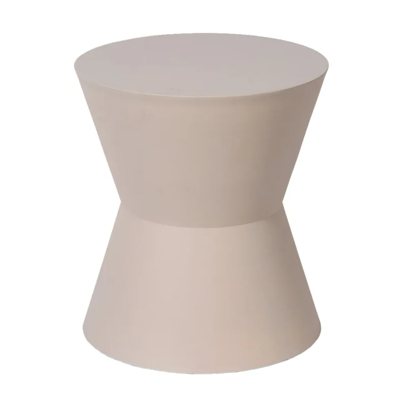 Table d’appoint design en métal blanc ivoire, Ø 40 cm H 46 cm