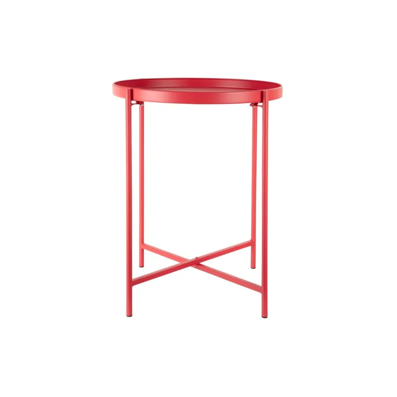 Table d'appoint métal rouge 40x40x49cm