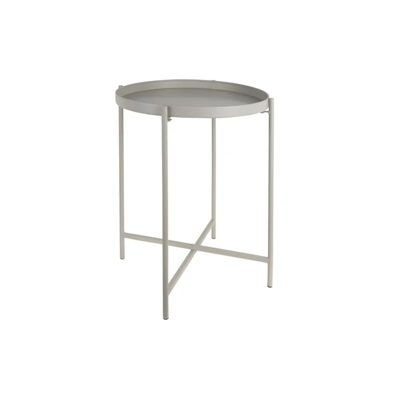 Table d'appoint métal gris 40x40x49cm