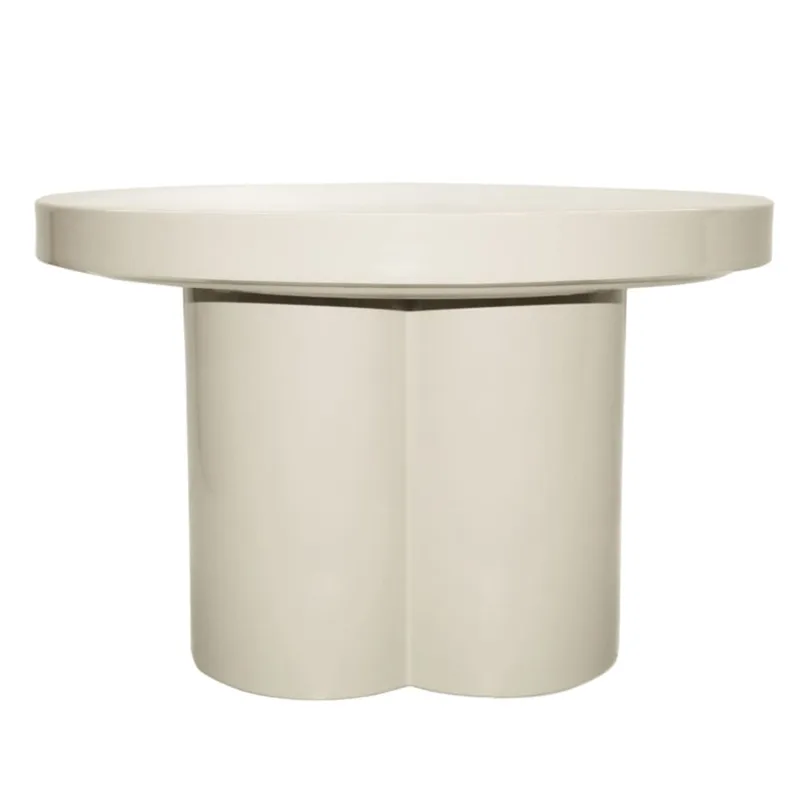FIONA-Table basse ronde D56 cm Blanc cassé