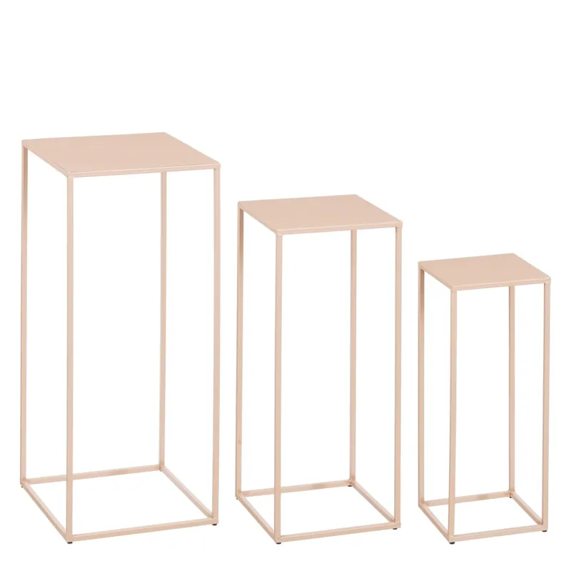 Ensemble de table d'appoint Quinty Rose Fer H70xB30xL30cm