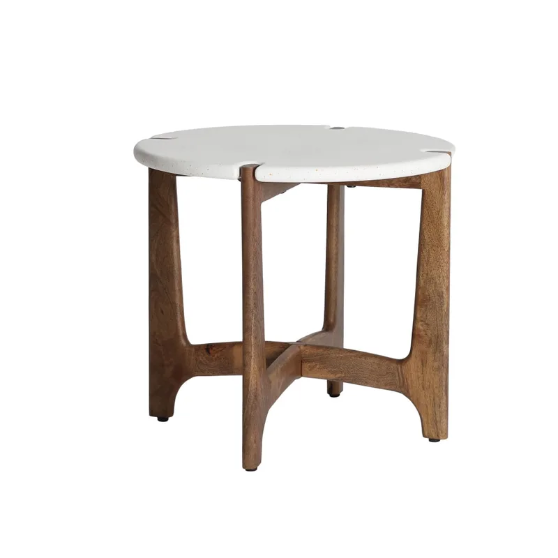 Table basse en bois de mangue marron  en 55x55x50 cm