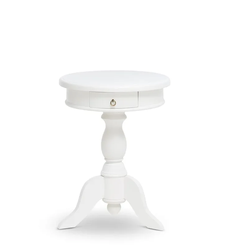 Table d’appoint en bois blanc Ø 50 cm