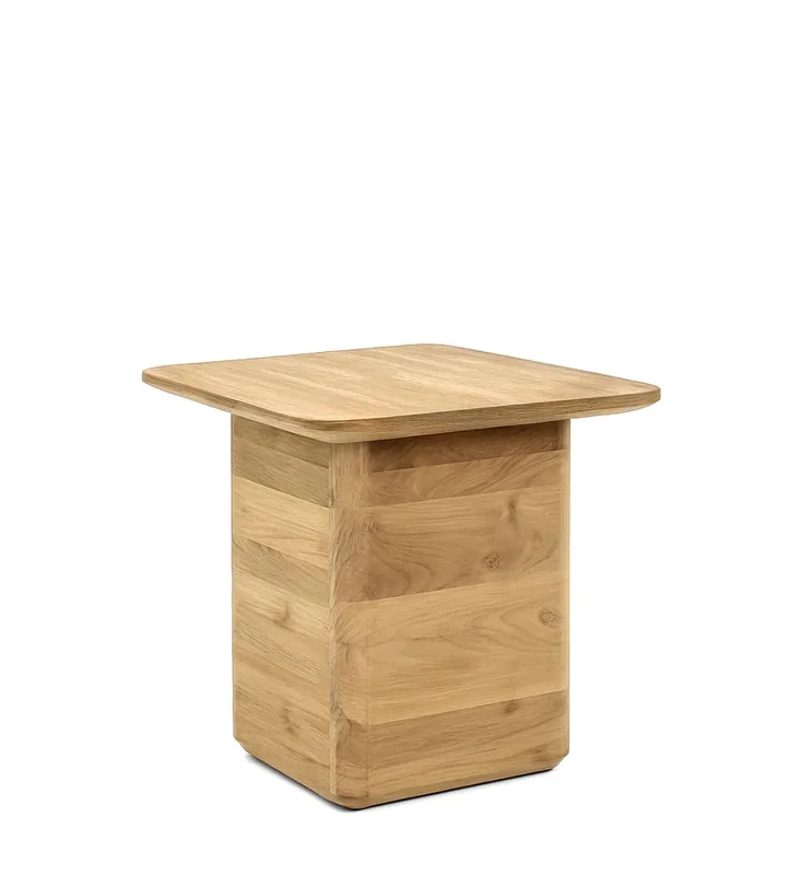 Table d’appoint en teck beige 50x50x46 cm
