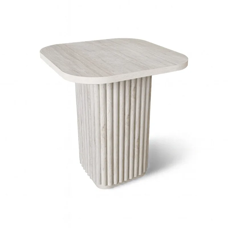 Table d'appoint carré effet travertin 40cm