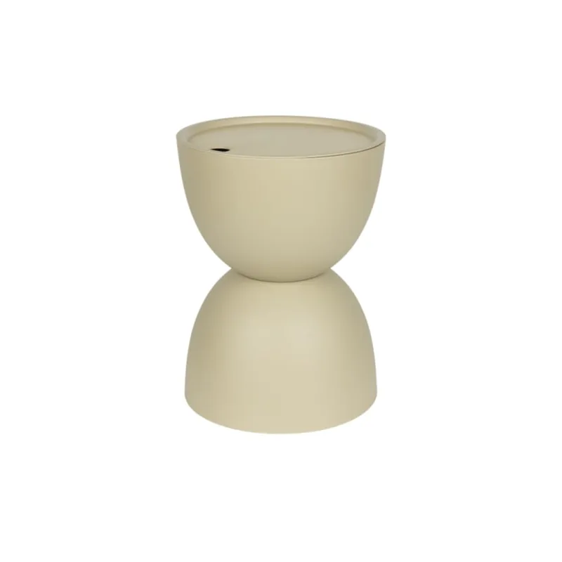 Bout de canapé en plastique beige