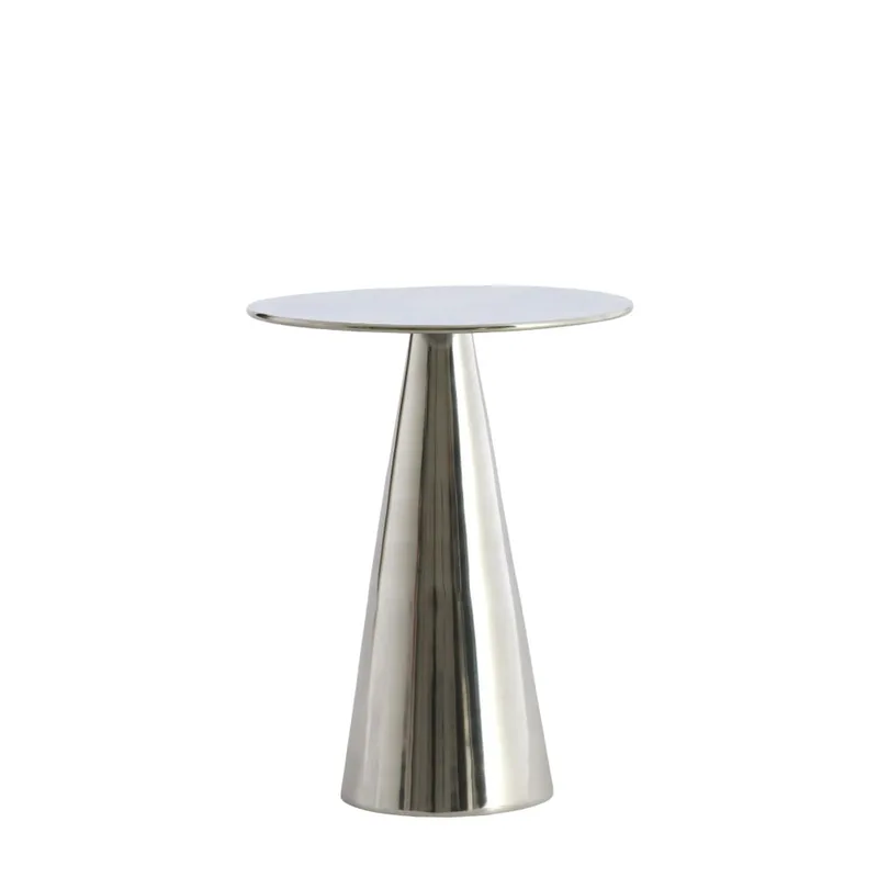 Table d'appoint métal nickel Ø35cm