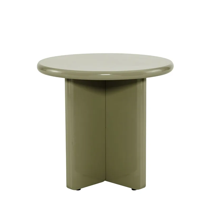 Table d'appoint ronde en bois laqué ø50cm - Vert