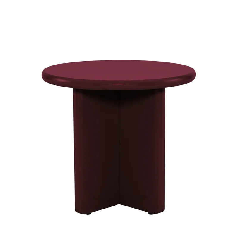 Table d'appoint ronde en bois laqué ø50cm - Bordeaux