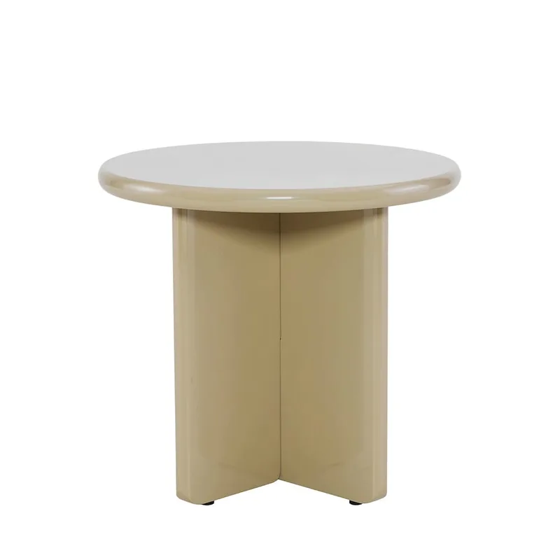 Table d'appoint ronde en bois laqué ø50cm - Grège