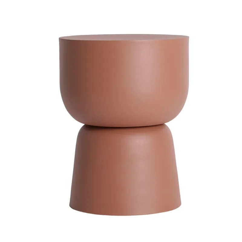 Table basse en fer marron brillant en 35x35x46 cm