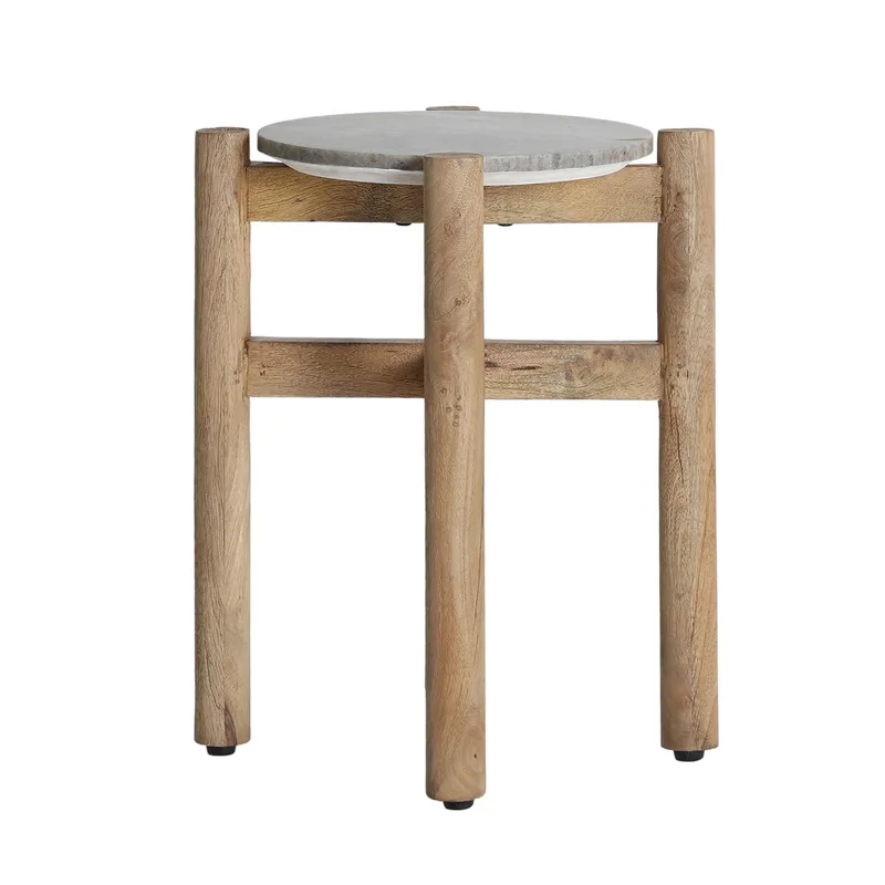 Table basse en marbre gris  en 39x39x46 cm