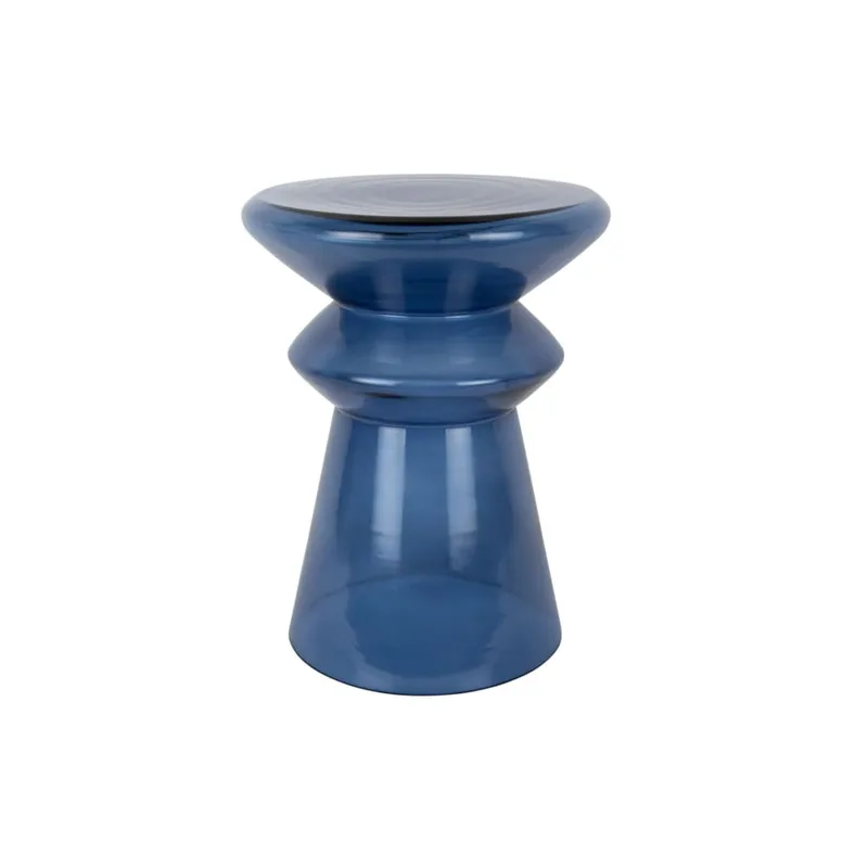 Table d'appoint verre bleu 32x32x45cm
