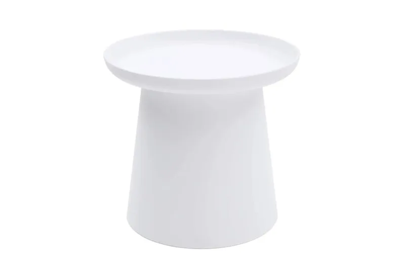 Table basse ronde en polypropylène, Blanc, 50x46 cm