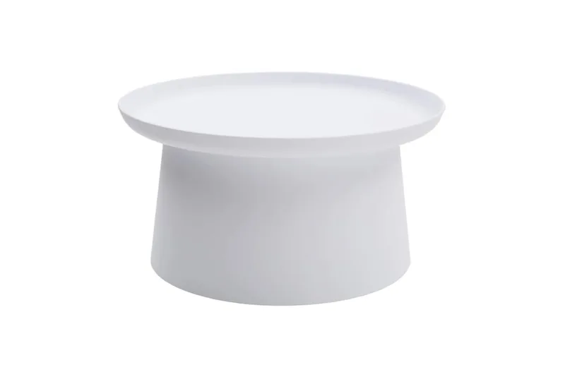 Table basse ronde en polypropylène, Blanc, 70x36 cm