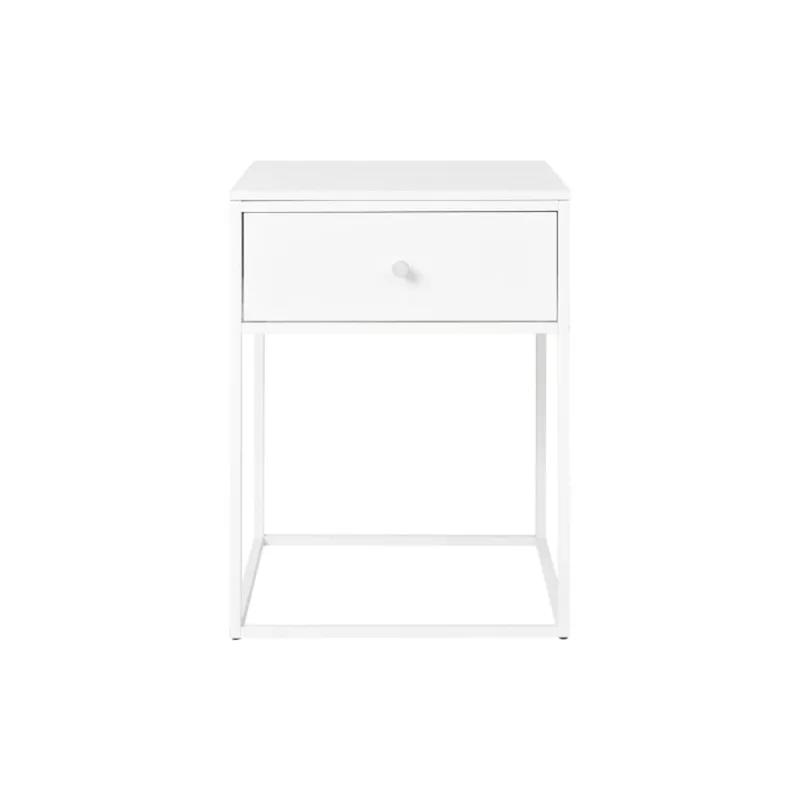 CHIC-Table d'appoint 1 tiroir blanc 40x55 cm