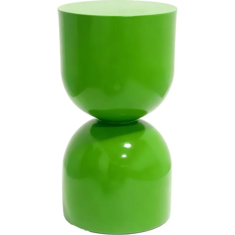 Bout de canapé en résine vert brillant Ø25 cm