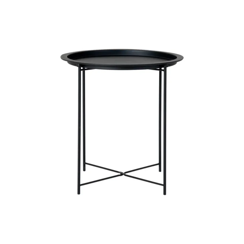 FIN-Table d'appoint en acier noir ø47 cm