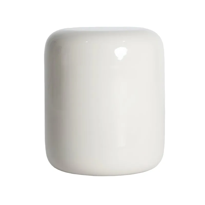 Table basse en fer blanc cassé brillant en 38x38x44 cm