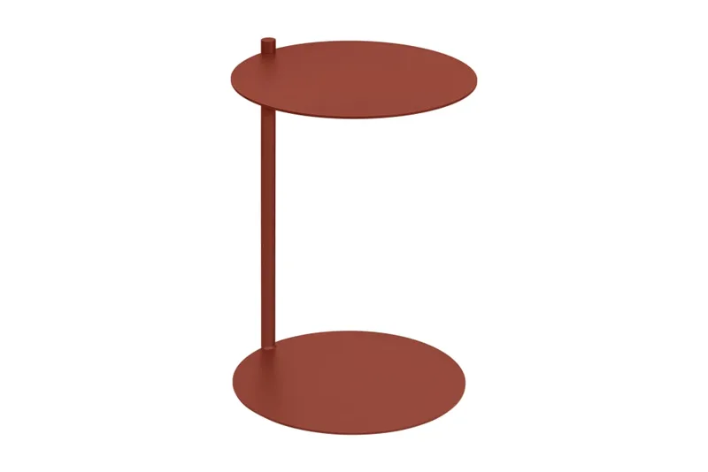 Table d'appoint en acier peint par poudrage, rouge