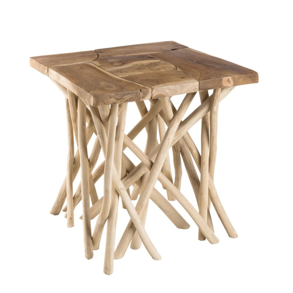 Macabane, table d’appoint en bois massif, photo du marchand